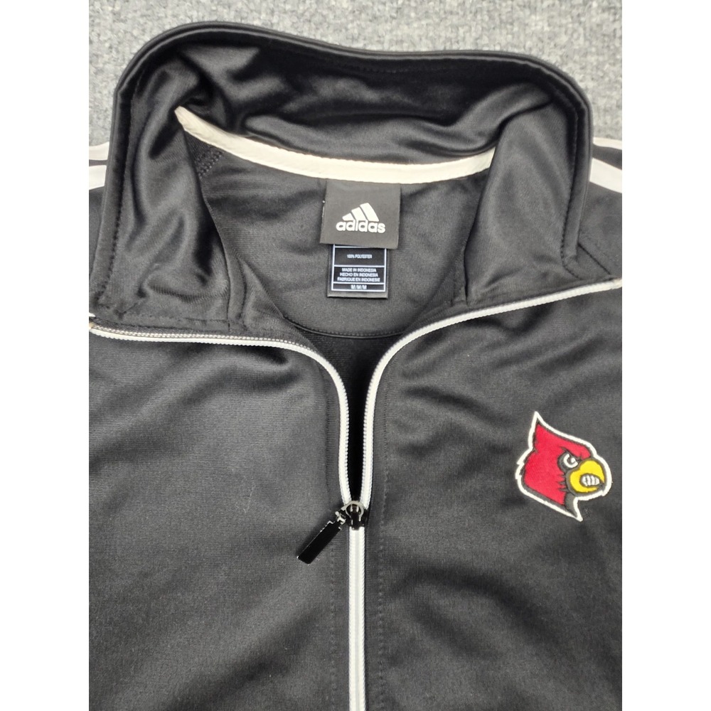 Adidas Louisville Cardinals Track Jacket Men's M Black Full Zip NCAA #1115